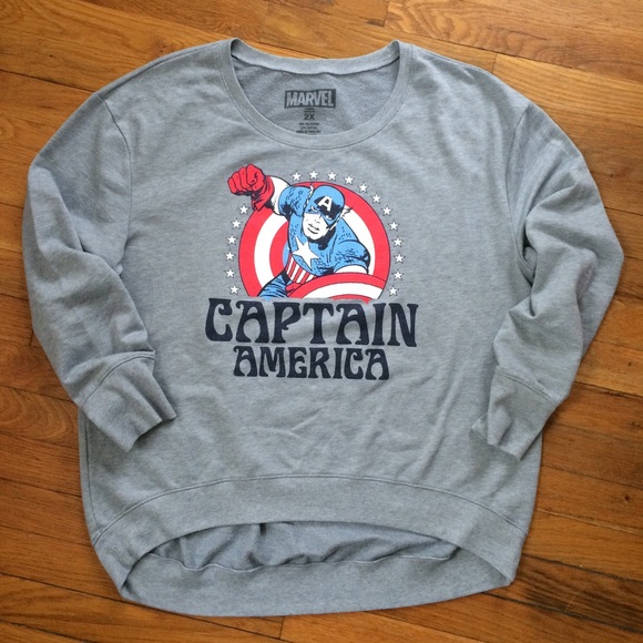 Marvel Tops - Marvel- Captain America High Low Sweatshirt
